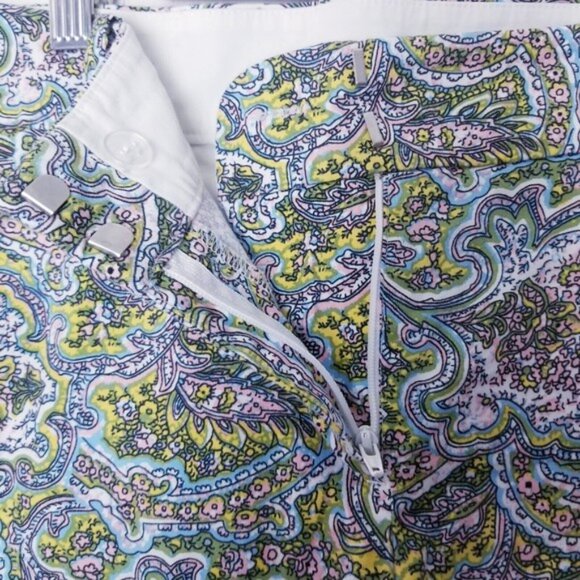 Ann Taylor Carnegie Crop Pants Women Size 8 Paisley Floral - Picture 6 of 14